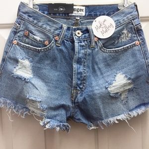 Ripped Jean Shorts mid-high waisted